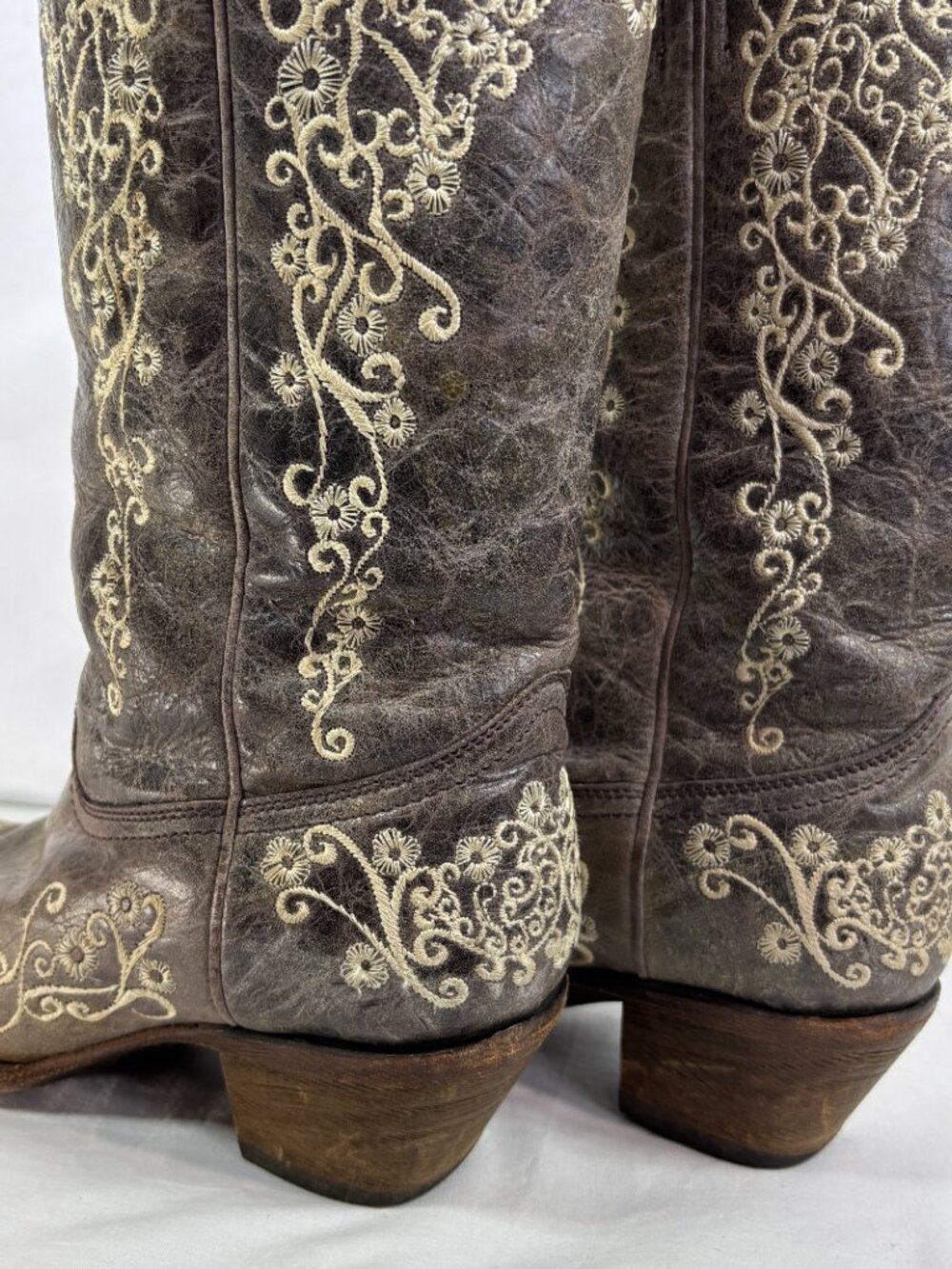 Corral Womens Embroidered Western Tall Cowboy Boots Size 9 1/2 Registered - Picture 14 of 16